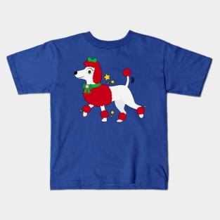 Cute Poodle Dressed for the Holidays Kids T-Shirt